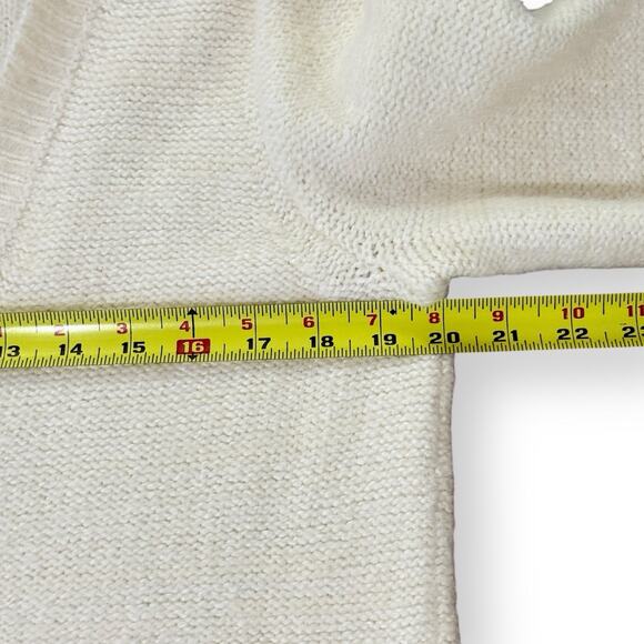 Anthropologie Pilcro Classic Longline Cardigan Womens L Ivory Cream Button Front - Picture 10 of 11